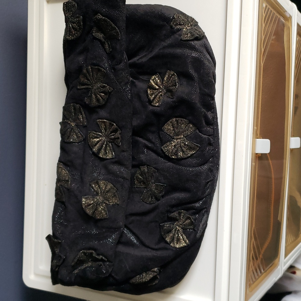 Black with gold biws clutch